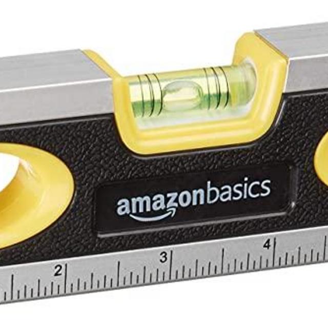 Amazon Basics Magnetic Torpedo Level and Ruler - 9-Inch