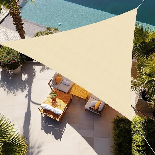 Shade&Beyond Triangle Sun Shade Sail 12'X12'X12' Permeable Canopy Cream for Patio Garden Yard Deck Pergola (We Make Custom Size)