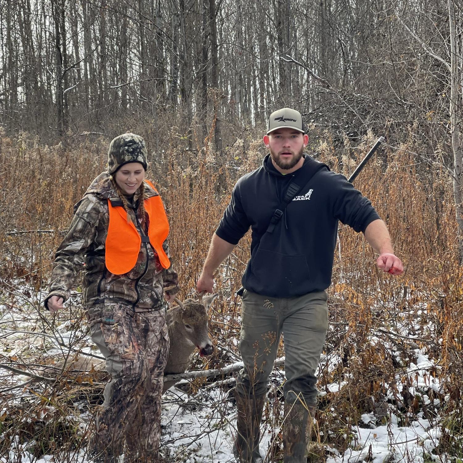 Sarah’s buck November 20, 2021.  Fun fact, the first time we met was when Sarah harvested her first deer in 2018, Kyle helped track it. We felt a connection even back then.