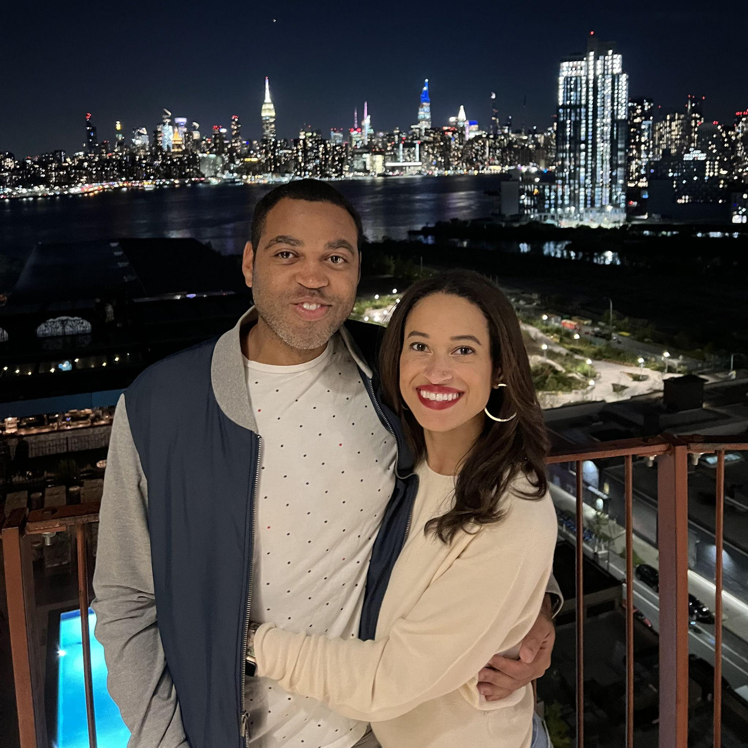 We love checking out new restaurants! The backdrop of NYC is captured here after a delicious Israeli birthday dinner in Brooklyn.