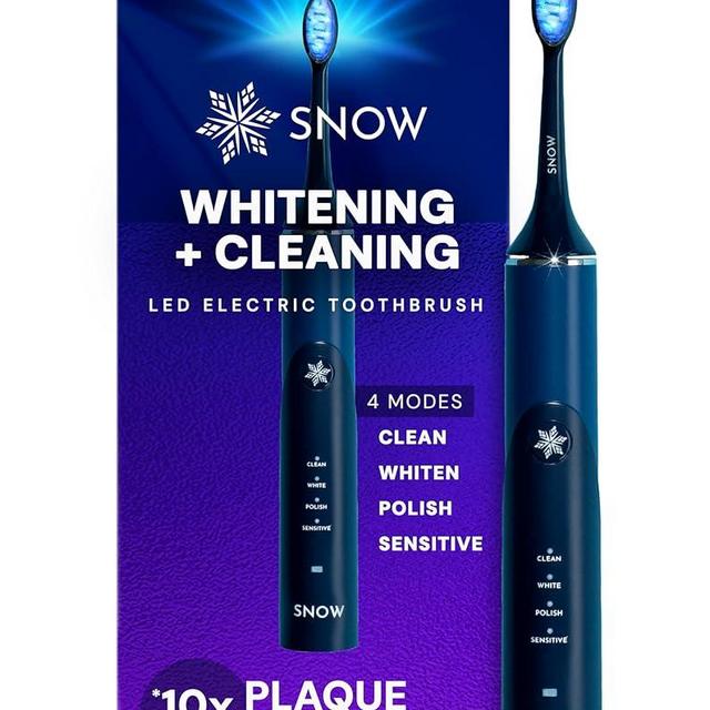 SNOW LED Whitening Electric Toothbrush | Dentist-Designed Electric Toothbrush for Adults | Sonic Technology, LED Light, Modes, Timer, Rechargeable Plaque Removal & Teeth Whitening Polar Blue Gen2