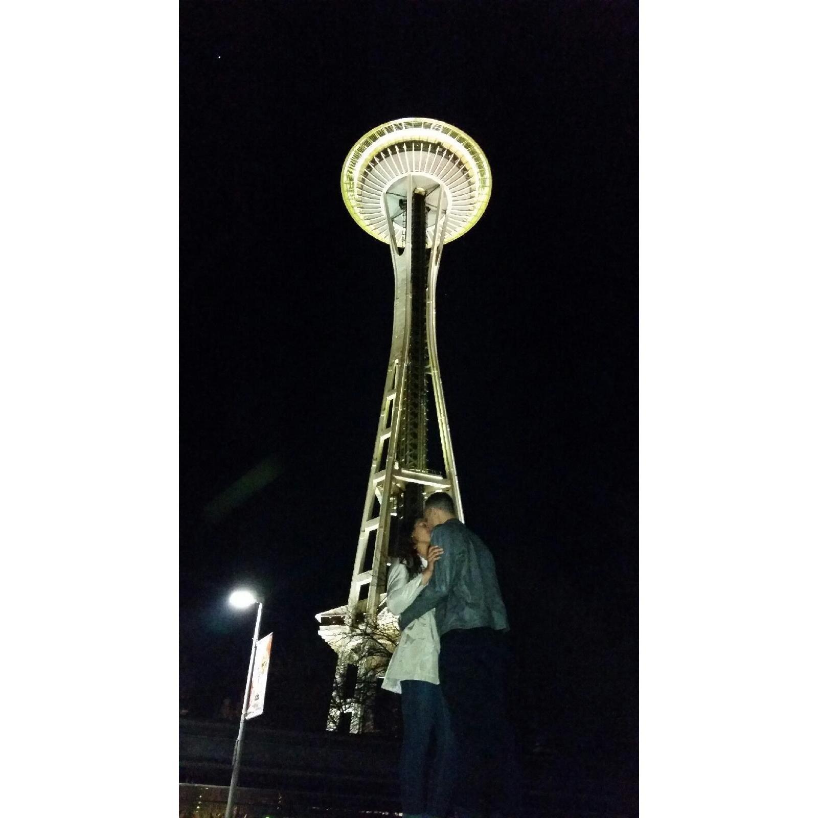 This night Nigel met Kirstyn's mom for the first time along with her family friend Mrs. Patty. The four had a lovely dinner at the Space Needle and this picture was captured right after.