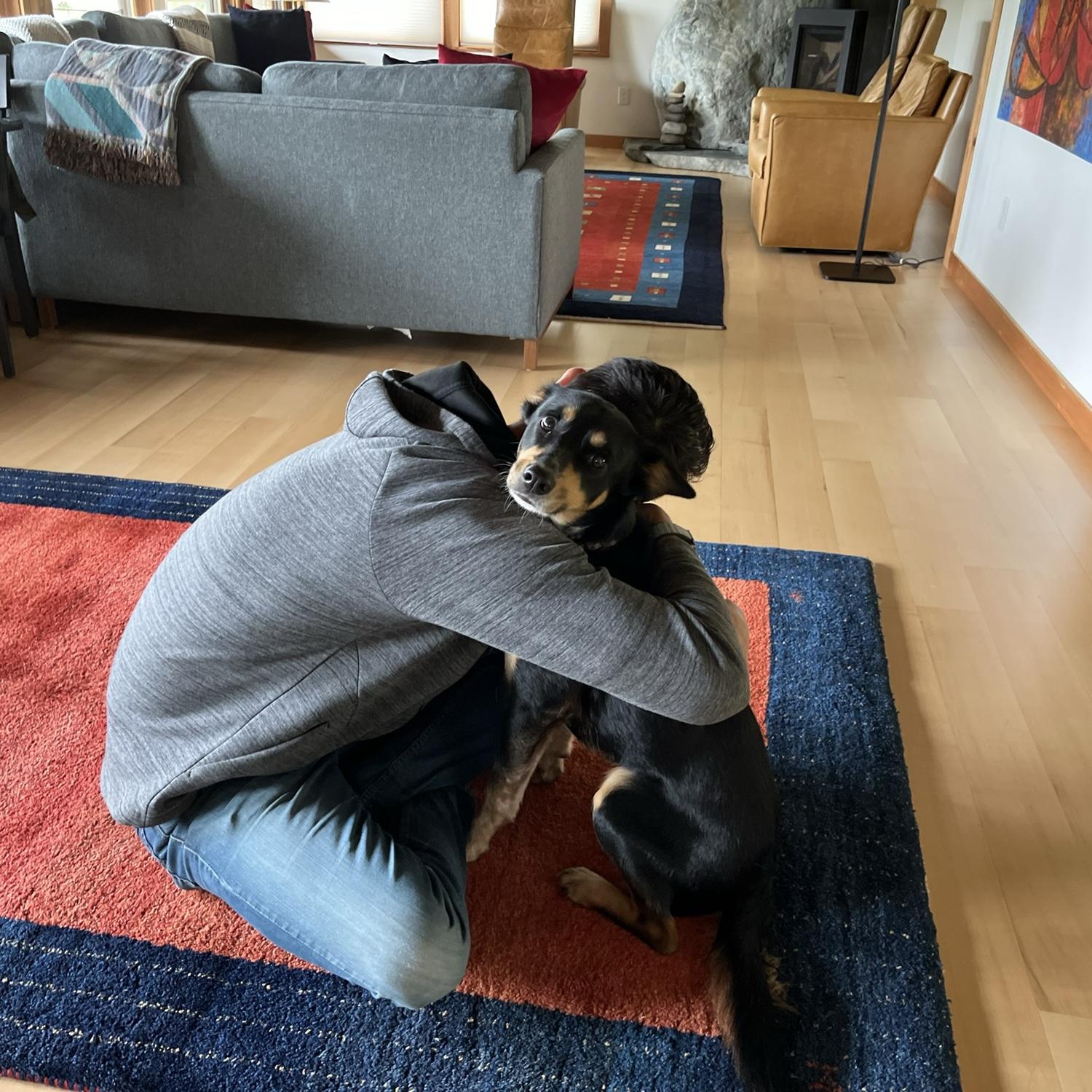 Tilly starting to warm up to step dog-dad