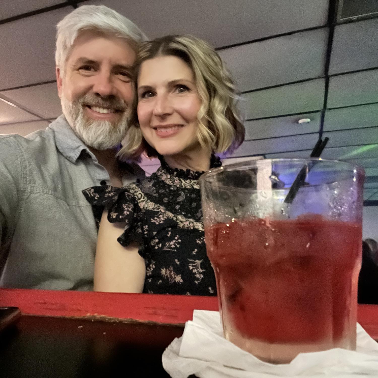 Getting out for some live music and a cool drink!! A favorite date night!