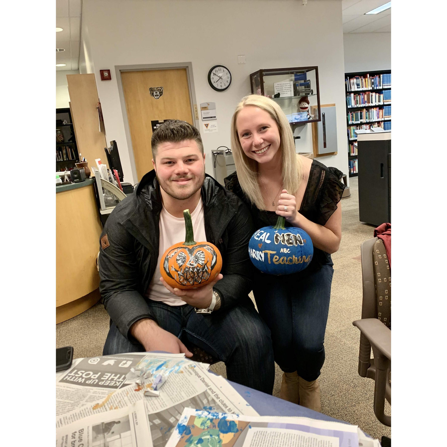October 22, 2019
The Bride and Groom at a pumpkin painting event held by the Brides Education Organization at Oakland University