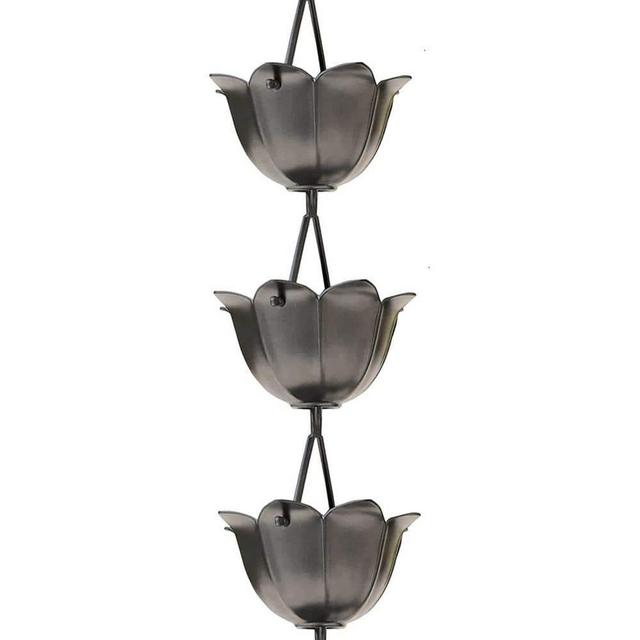 8.5 ft. Aluminum Lotus Rain Chain (Pewter)
