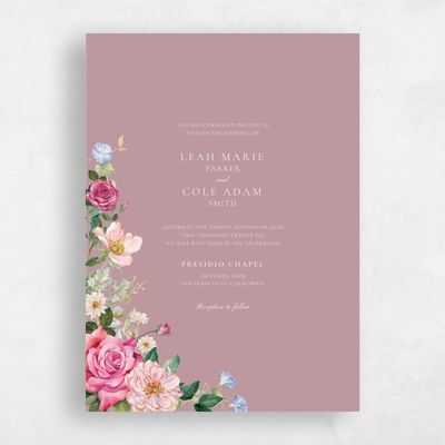 Dusty Rose, Pink Wedding Invitation - Trellis Classic