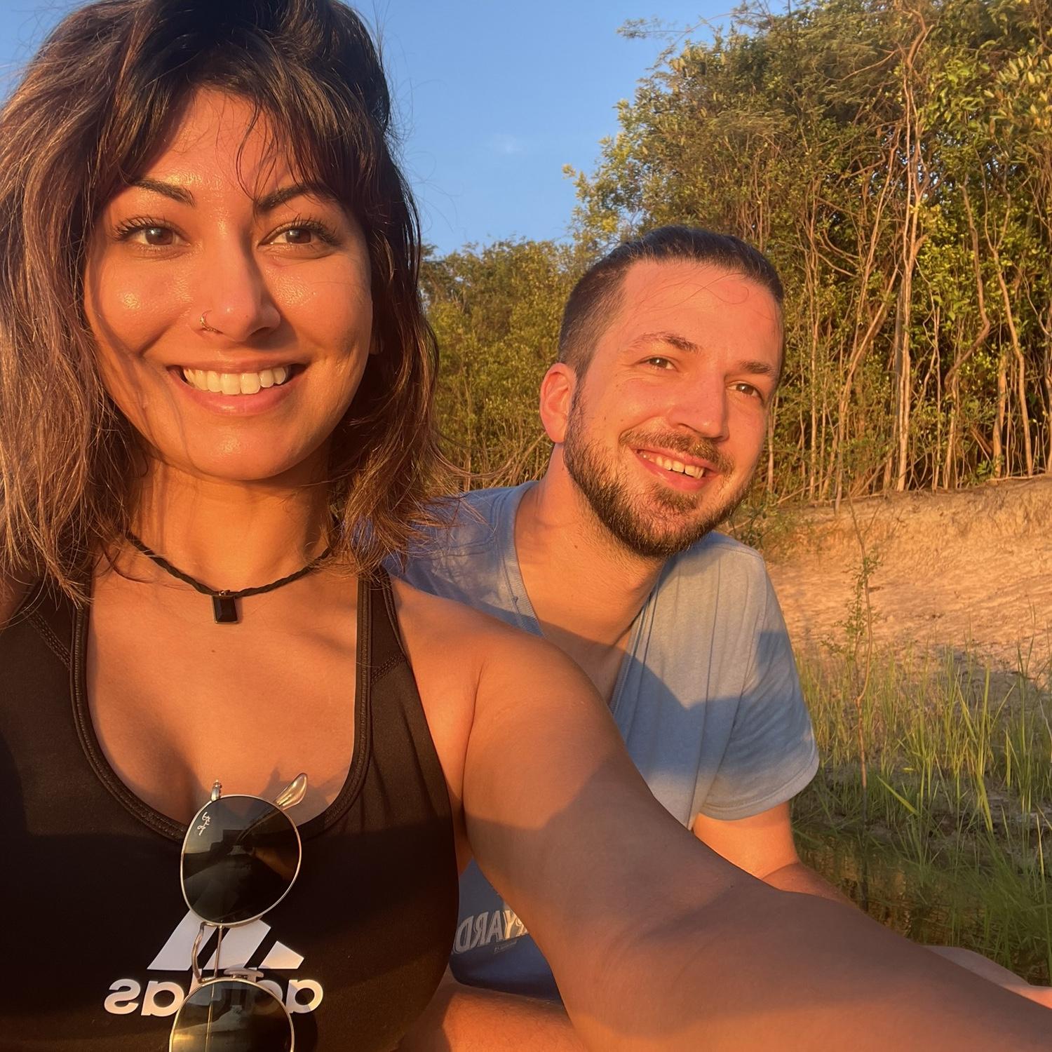Golden hour in the Amazon rainforest.