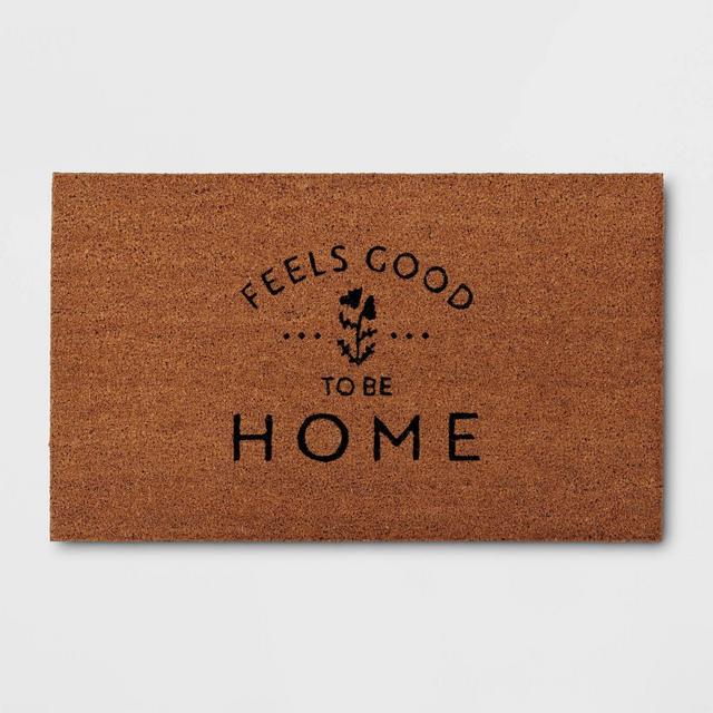 1'6"x2'6" Feels Good to be Home Rectangular Outdoor Door Mat Black - Threshold™