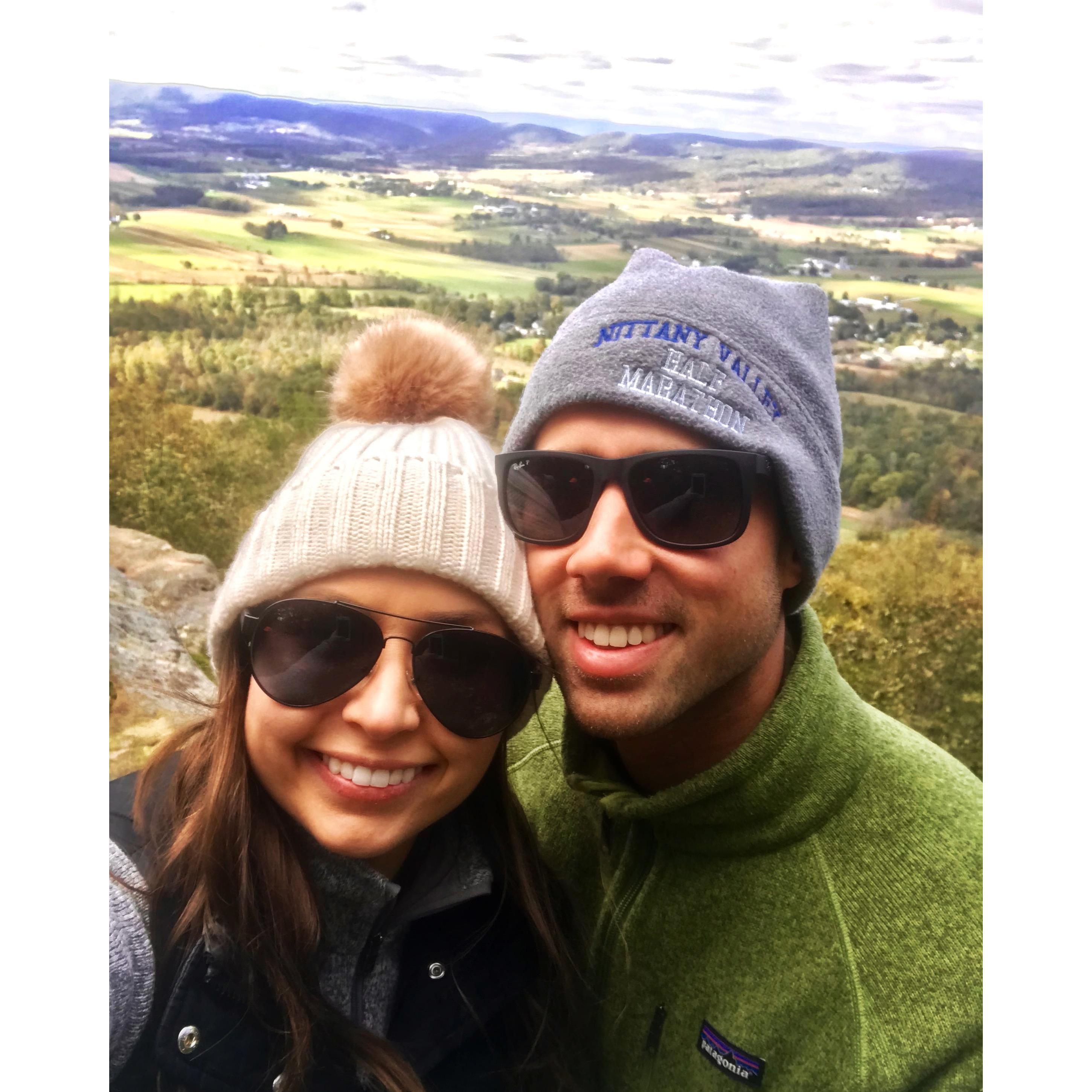 Ken’s first time on the Waldman Family Hike to the big rock... little did we know, this is where we would get engaged someday!