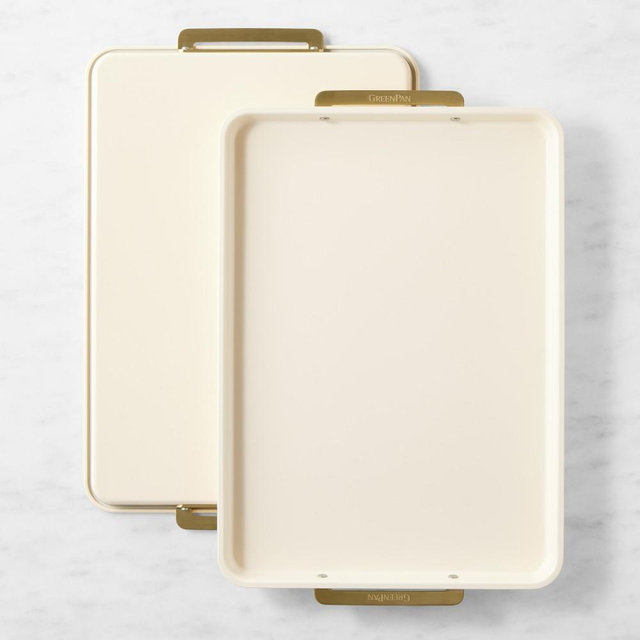 GreenPan™ Reserve Ceramic Nonstick Bakeware Half Sheet Pan, Cream, Set of 2