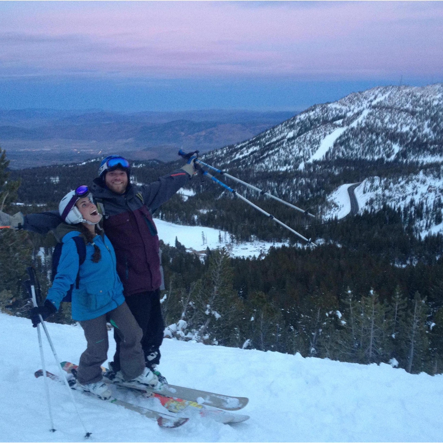 For our first anniversary we went back country skiing at Mt. Rose.
