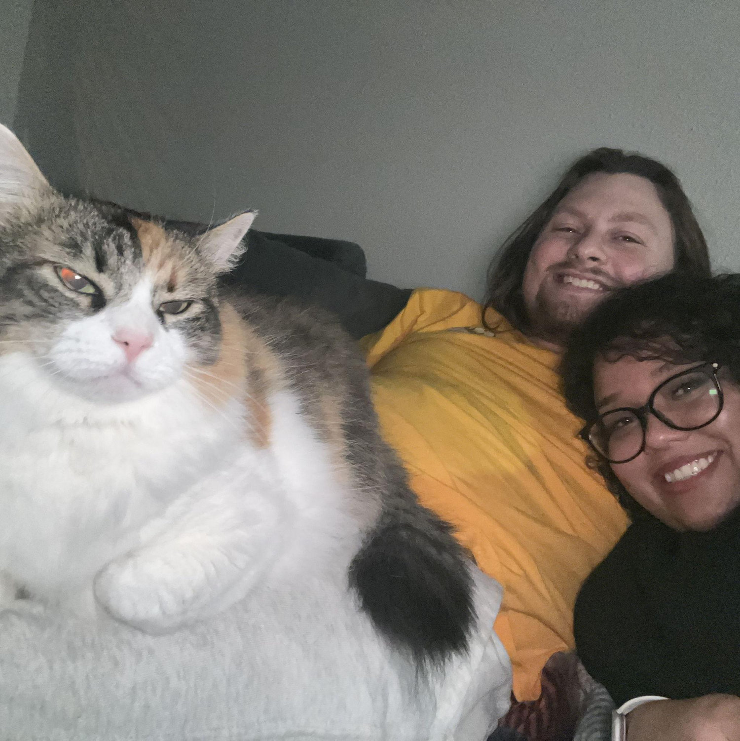 Family picture with our baby daughter Cheeto Puff
