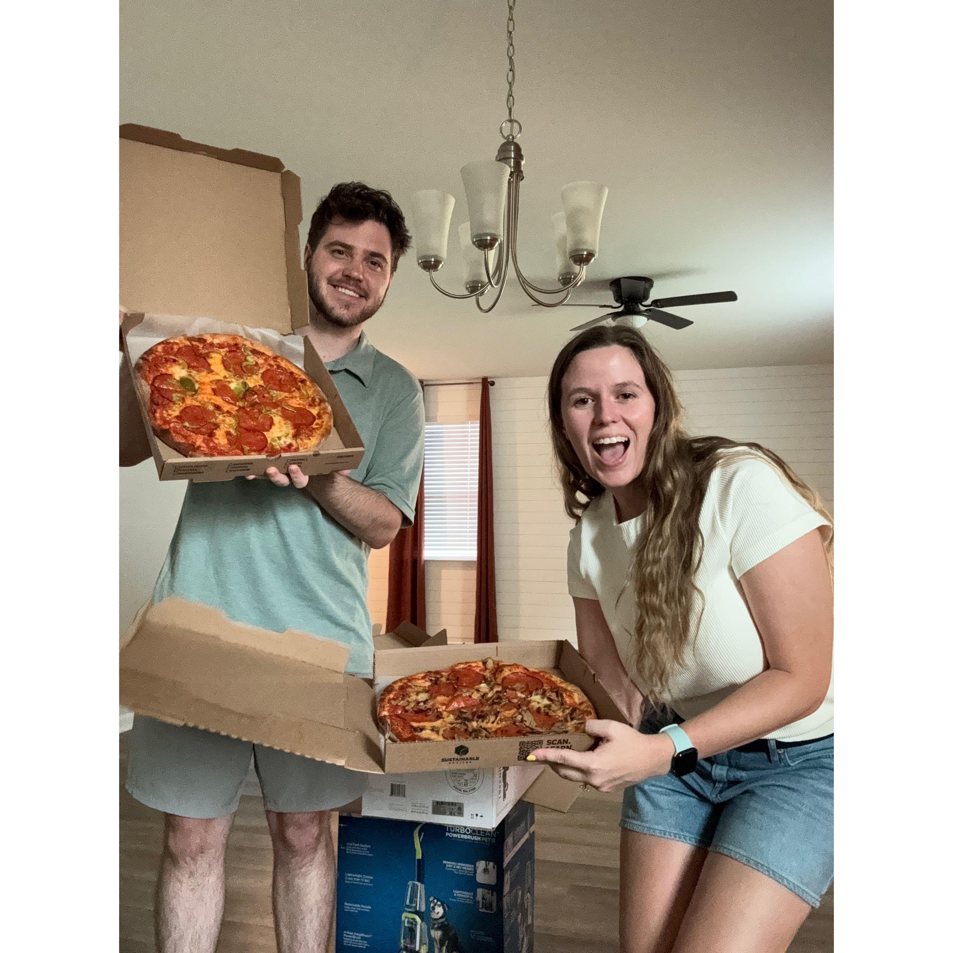 Our next adventure: homeownership! Here's a picture of us enjoying our first meal in our home, before any furniture had even arrived. We can't wait to celebrate the next chapter of our story with you!