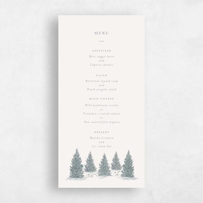 Light Oatmeal, Grey Wedding Menu - Auburn