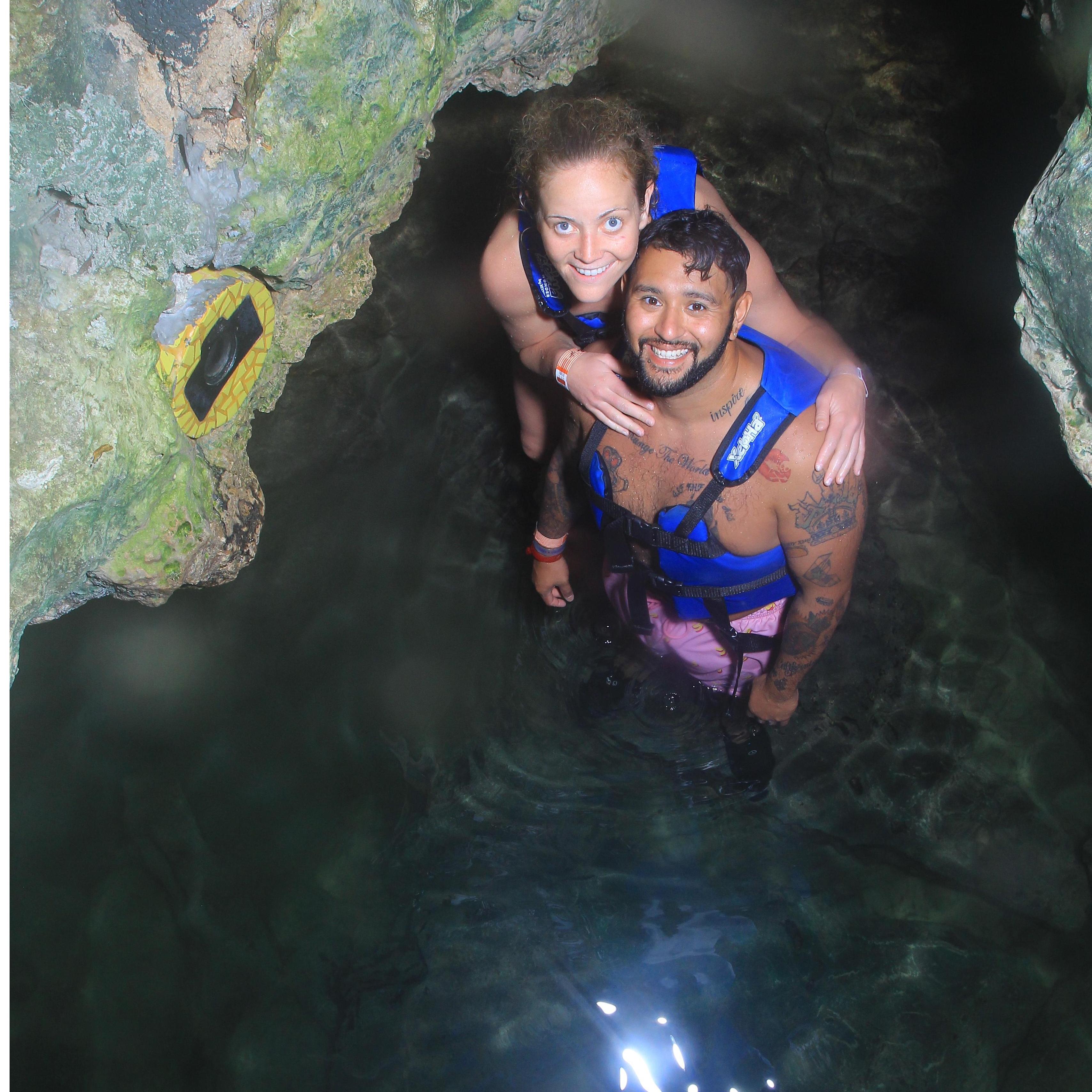 Swimming in a cave and Mexico