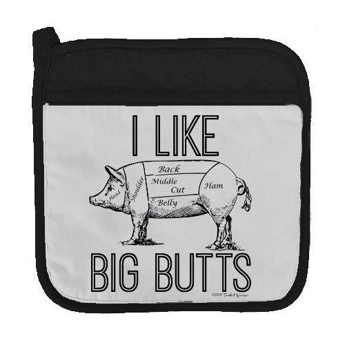 Twisted Wares Pot Holder - I Like Big Butts - Funny Oven Mitt - Large Hot Pad 9" x 9"
