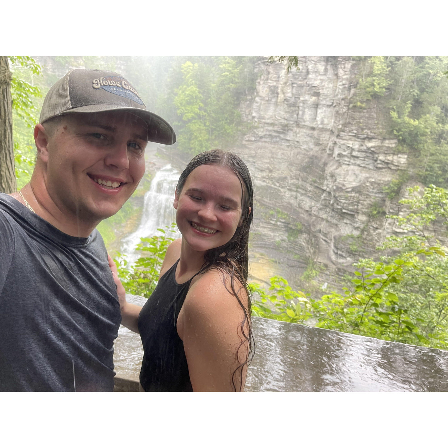 It rained on the day that Paul proposed!