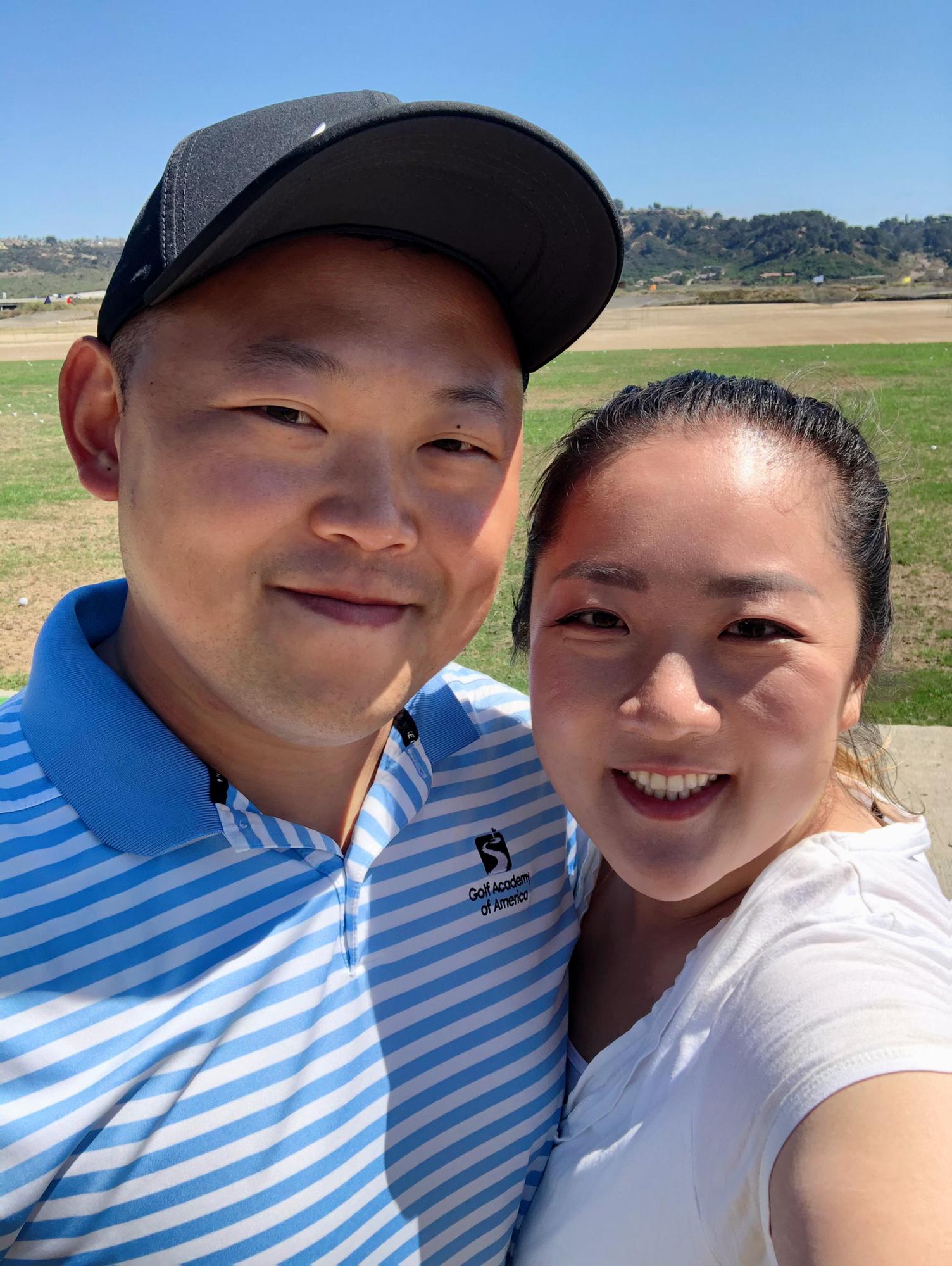 Jane’s first time golfing! (Kris said a lot of good things to convince me to play golf with him)