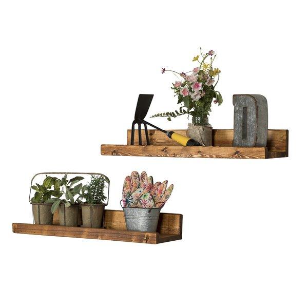 Shallow Rustic Luxe 2 Piece Wall Shelf Set