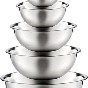 Stainless Steel Mixing Bowls by Finedine (Set of 6) Polished Mirror Finish Nesting Bowls, ¾ - 1.5 - 3 - 4 - 5 - 8 Quart - Cooking Supplies
