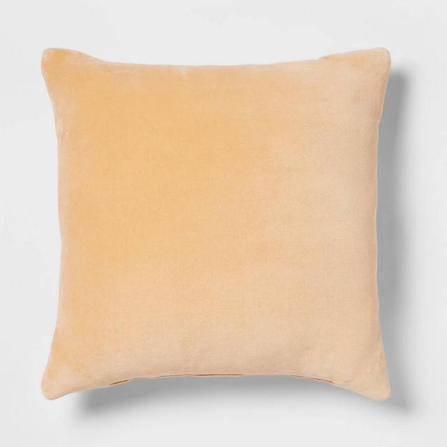 Cotton Velvet Square Throw Pillow Gold - Threshold™