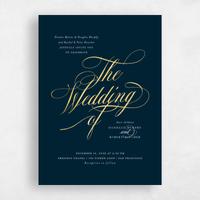 Blue Wedding Invitation - Clifton Portrait Foil