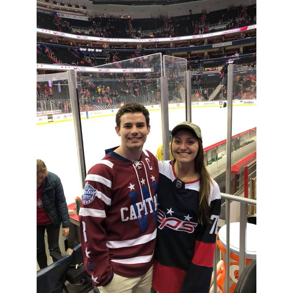 Jackson's birthday gift to Jess: front row seats to watch the Washington Capitals - February 2019