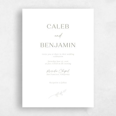 White Wedding Invitation - Oakbrook Classic