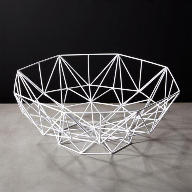 Aldrin White Faceted Bowl