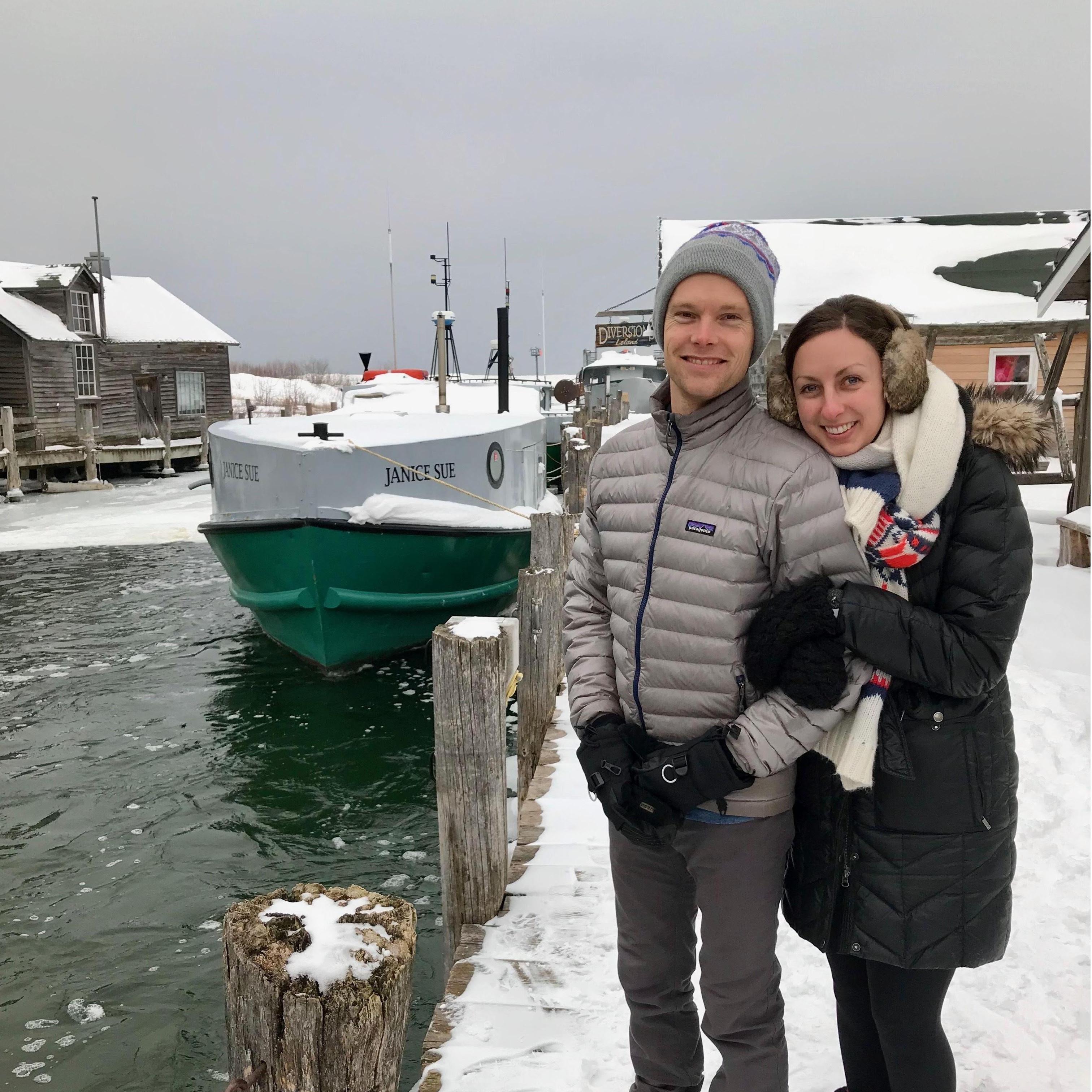 visiting Fishtown in Leland, MI on a cold February weekend
