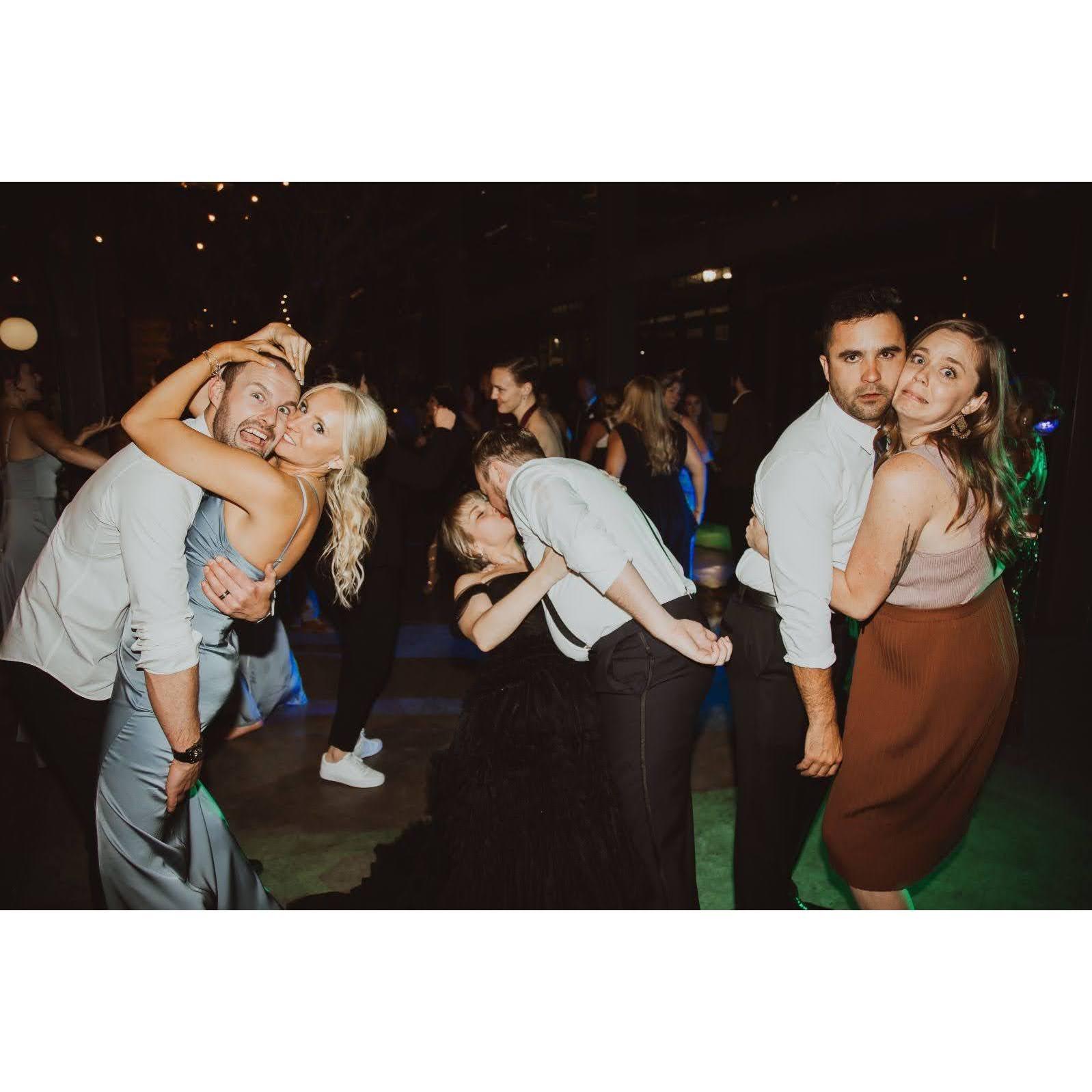 Silliness as Travis and Danielle's wedding