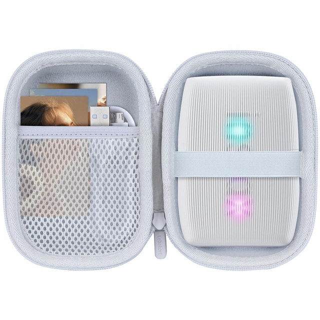 Lebakort Storage Case Compatible with Fujifilm Instax Mini Link 3 2 1 Smartphone Printer (Clay White Case)