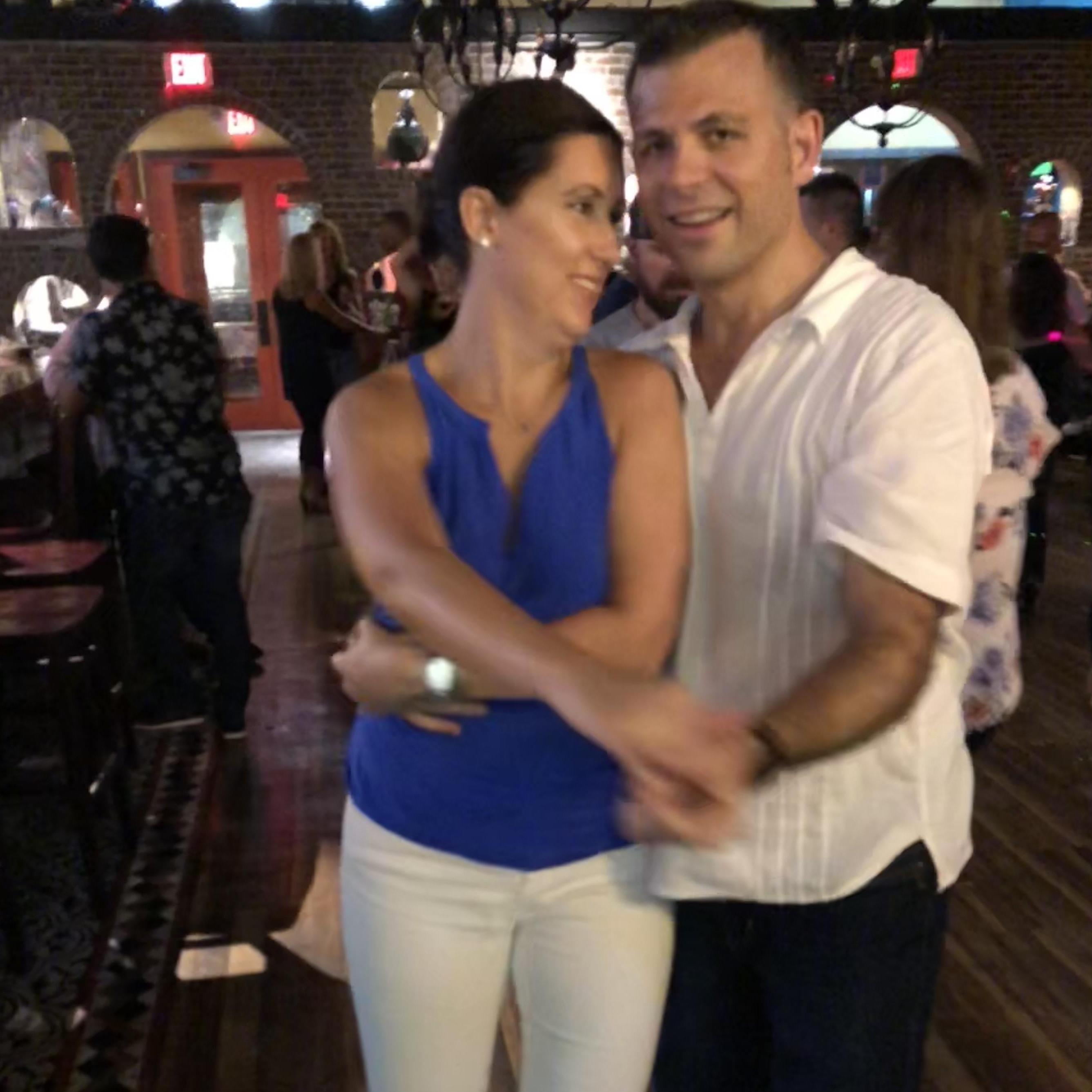 Sept 2018, still sweeping Heather off her salsa dancin' feet!