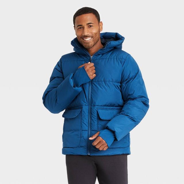 Men's Short Puffer Jacket - All in Motion™ Navy L