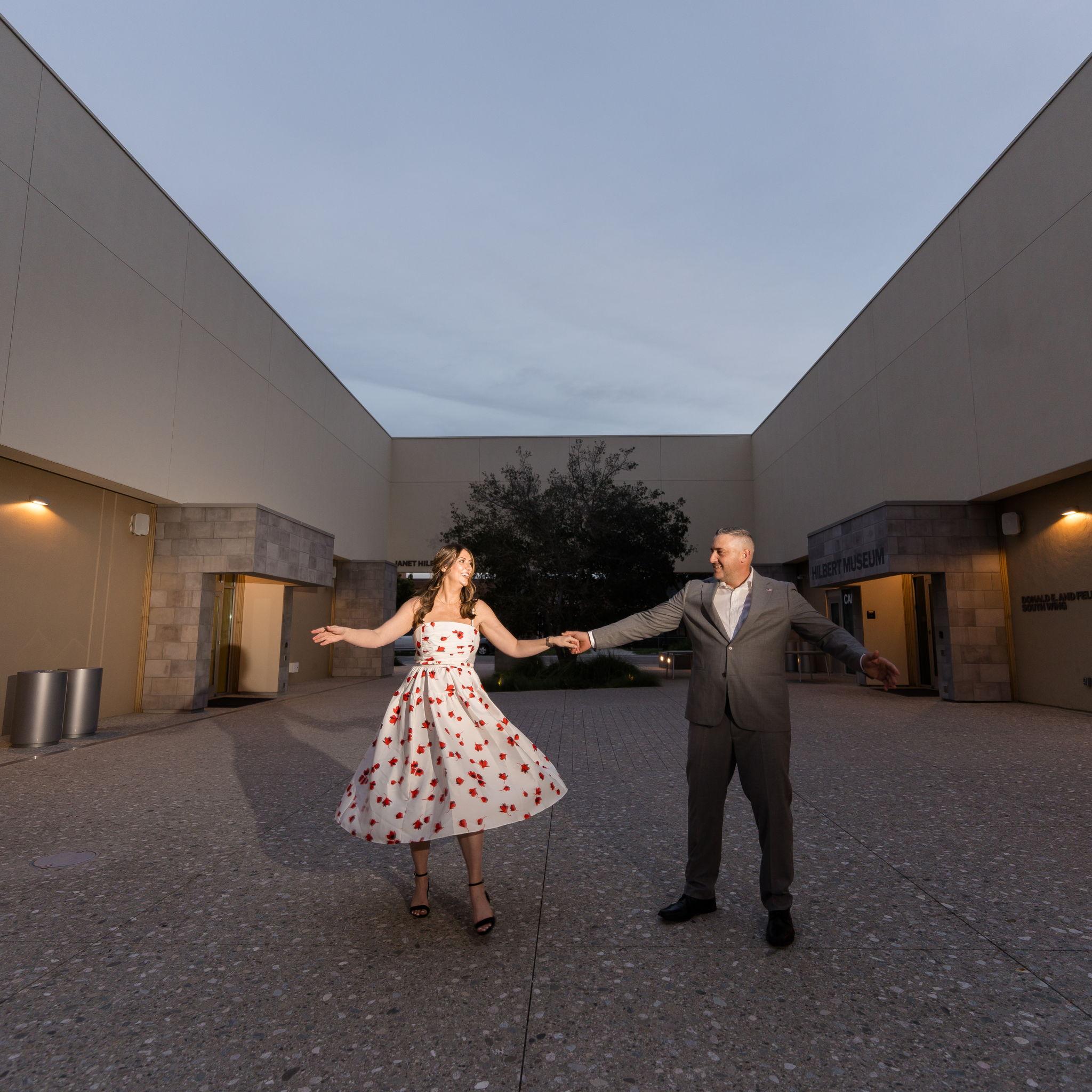 Dancing for engagement photos