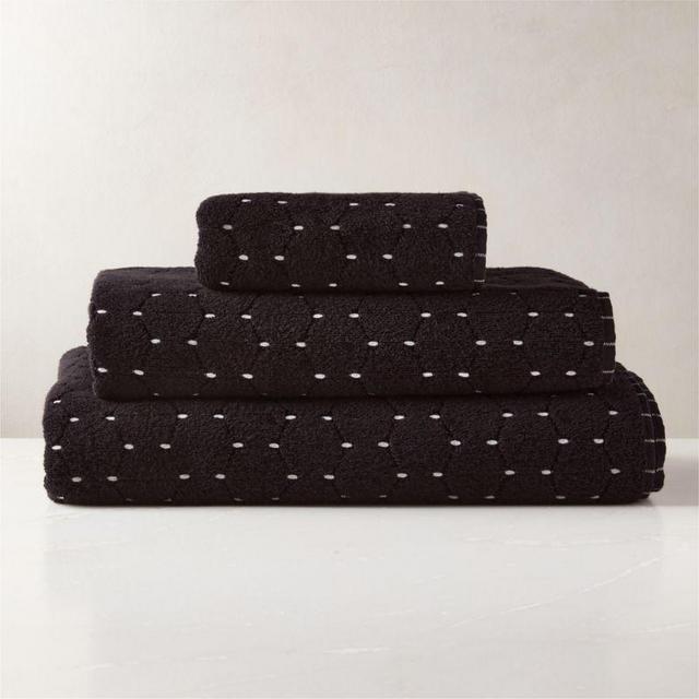 Abbie Organic Cotton Black and White Bath Towel