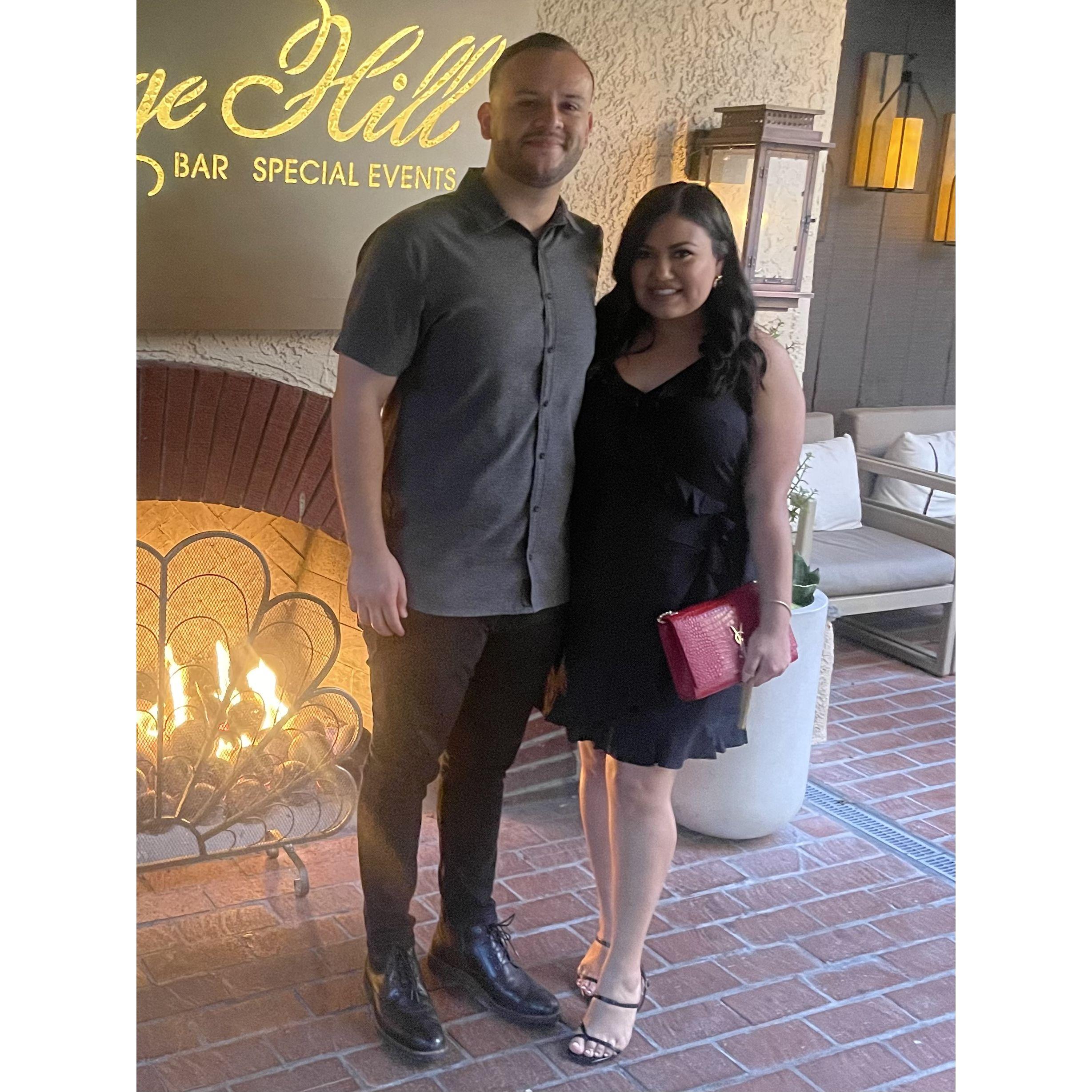 The night Marin proposed. We celebrated our one year anniversary