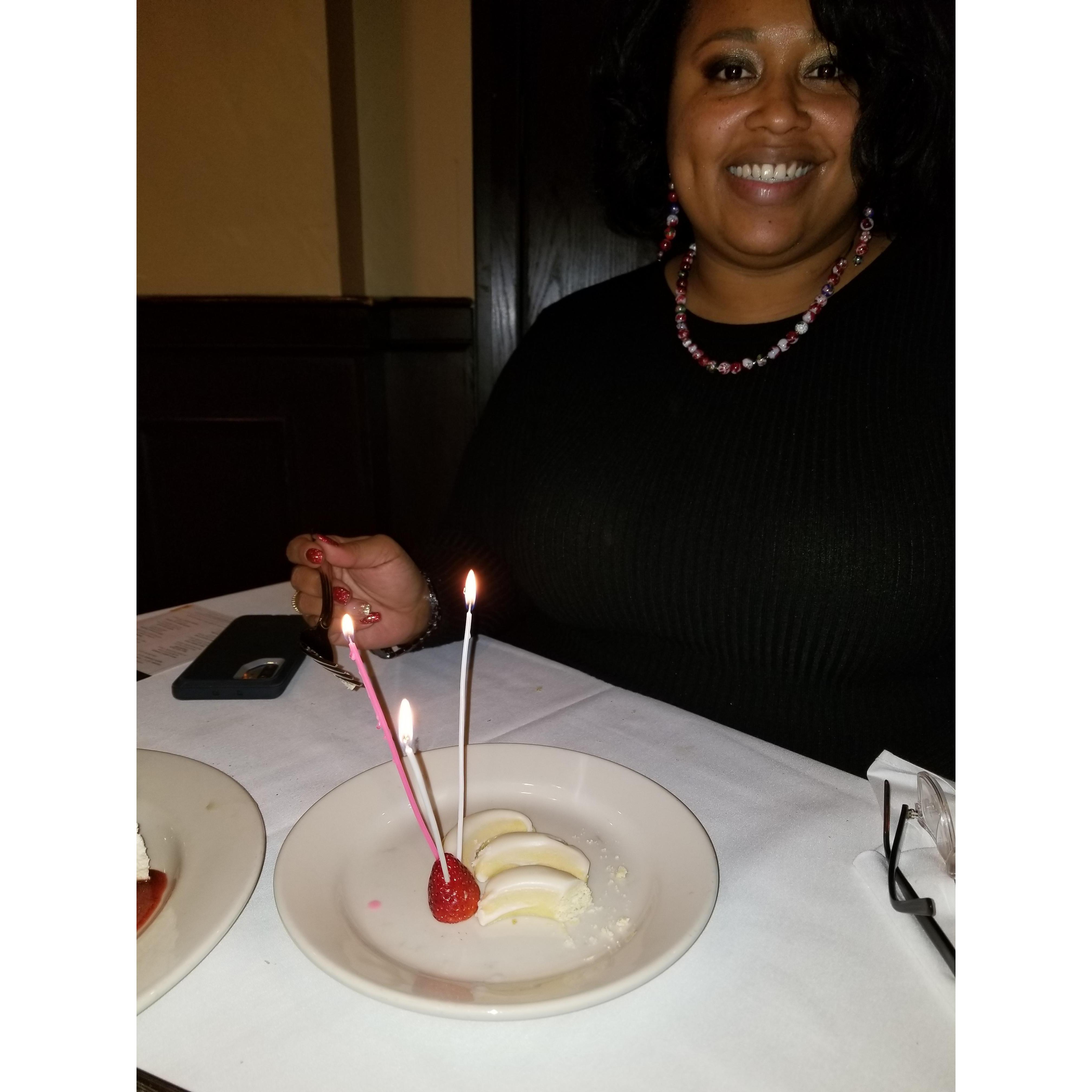 Celebrating Julian's Birthday at Maggiano's. The Chef whipped up something special.
