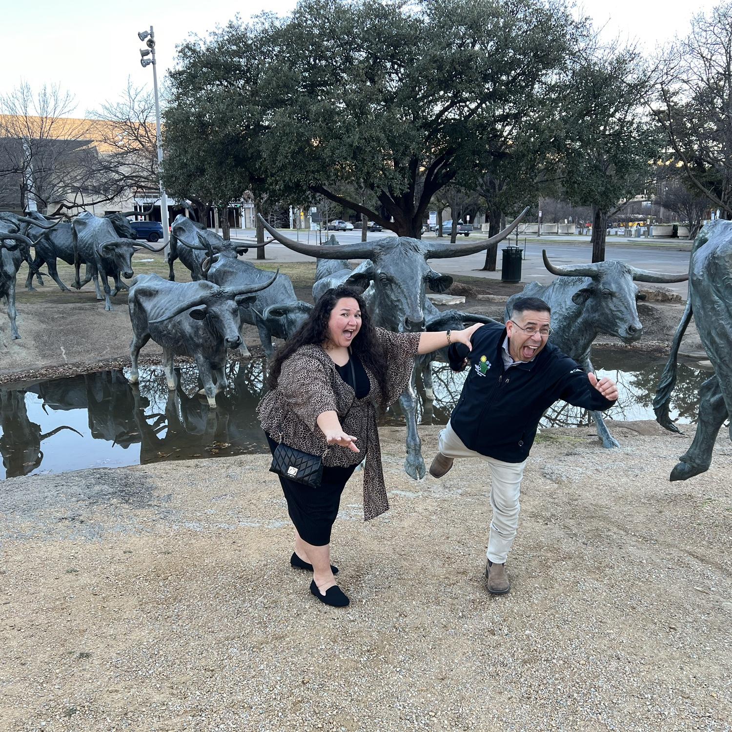 Being chased by the stampede in Dallas, TX.