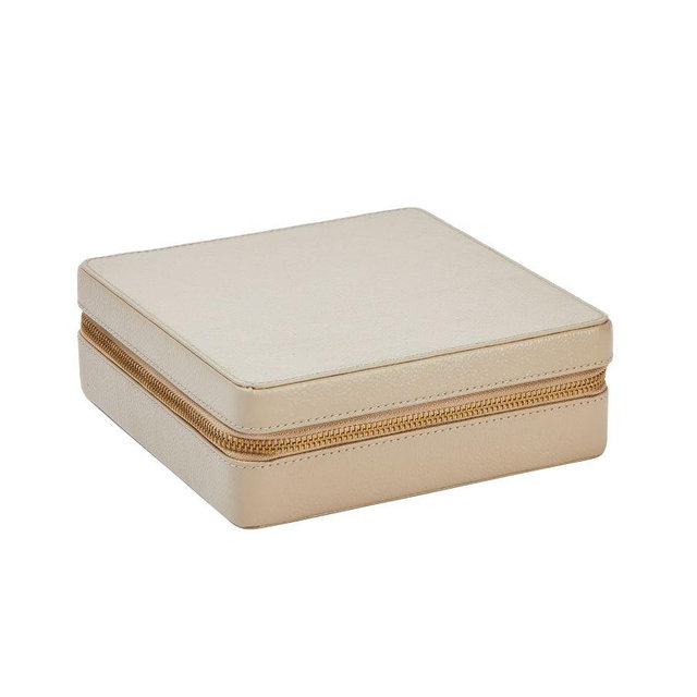 Quinn Leather Travel Case, 7" x 7", Fawn, Shadow Printed