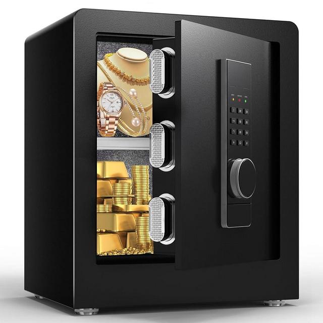 Marcree 2.0 Cub Safe Box, Personal Safe with Hidden Compartment, Home Safes with Electronic Keypad, Safe with Adjustable Shelf, Dual Alarm System, Digital Safe for Home Hotel Office Closet