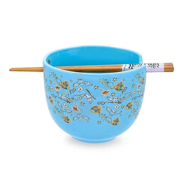 Harry Potter Hogwarts Icons Ceramic Dinnerware Set | Includes 20-Ounce Ramen Noodle Bowl and Wooden Chopsticks