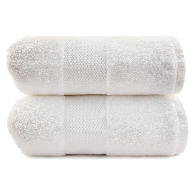 Maisonette Elegance 100% Organic Cotton Turkish Bath Towels, Soft & Absorbent, Ideal Quick Dry Large Bathroom Towel Set for Shower (30" x 58", 2 Pack) - White
