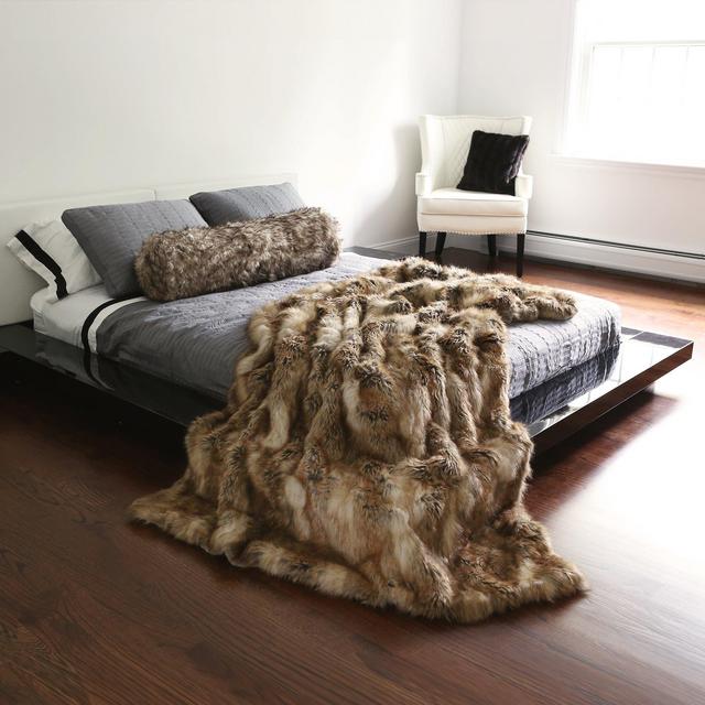 Faux Fur Throw - Amber Fox