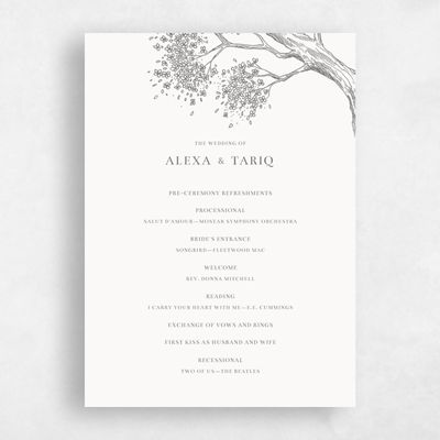 White Wedding Program - Manitou