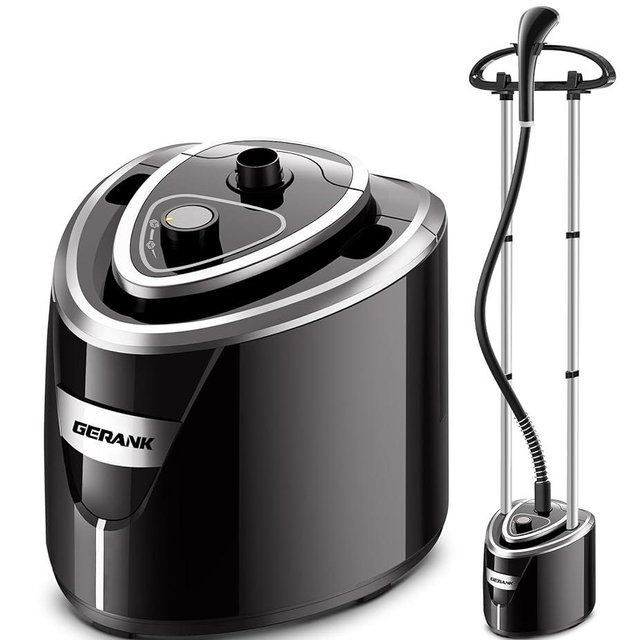 Gerank Steamer for Clothes, 1500W Standing Garment Steamer with 35s Fast Heating, 2.5L Water Tank for 1.5H Steaming, Adjustable Height Stand with Clothes Hanger, Professional Wrinkle Removal