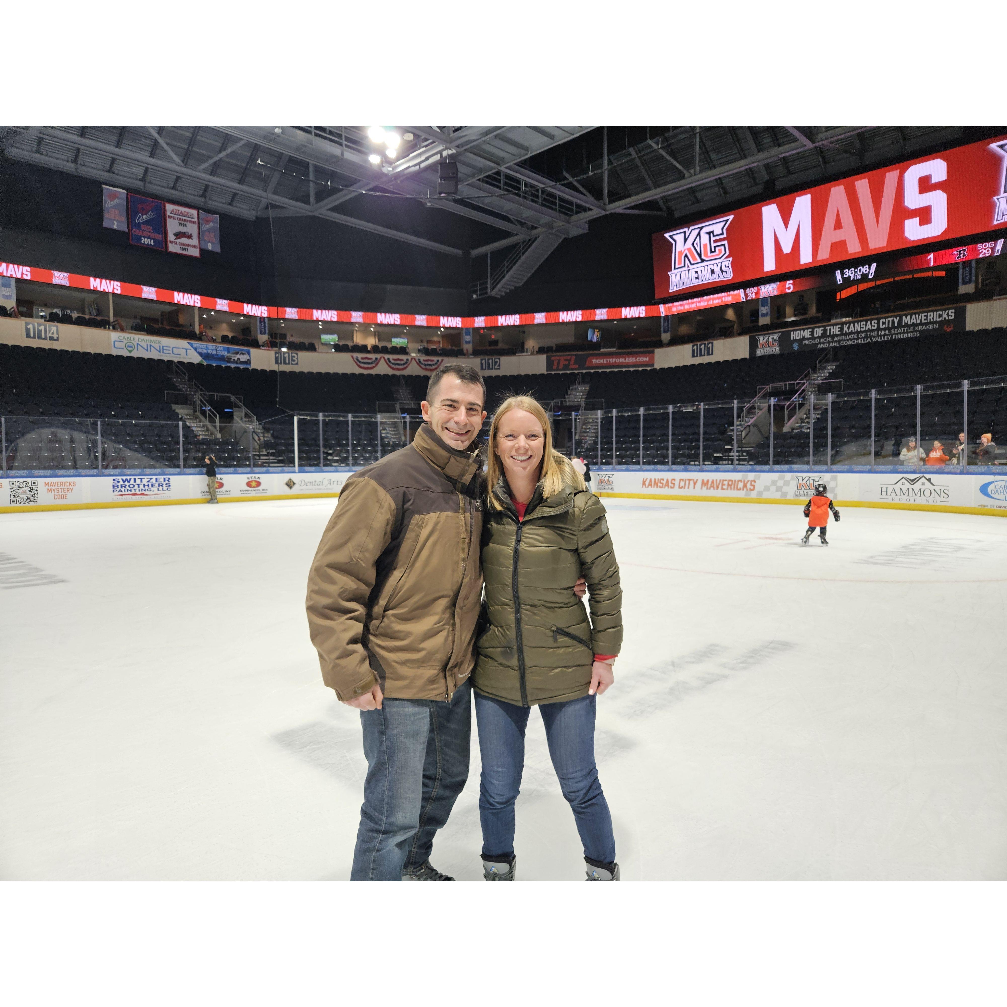 Ice skating after the Mavericks game
