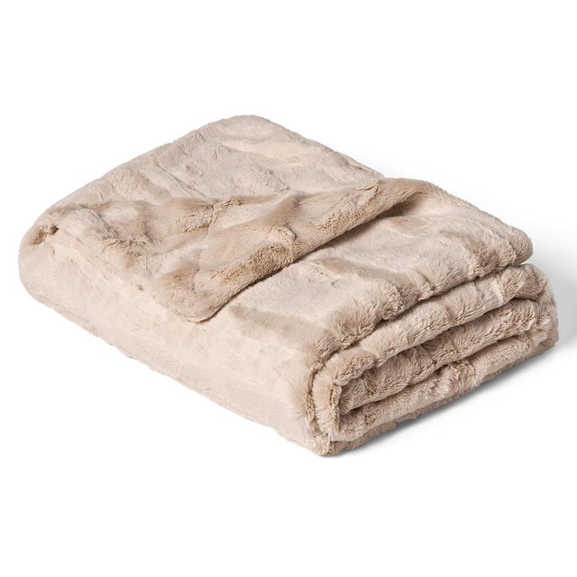 Minky Couture Sorbet Blanket - Ultra-Soft Throw for Silky Smooth Comfort - Premium Decorative Throw - Midweight, Breathable Fabric - Machine Washable Monster, Almond Croissant