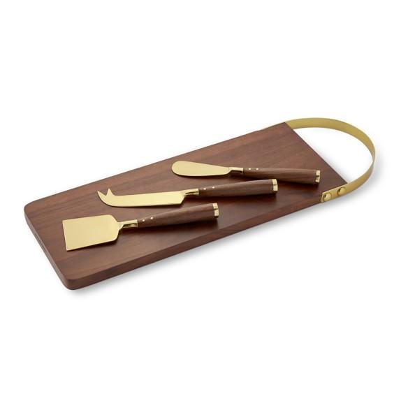 Gold & Wood Cheese Set